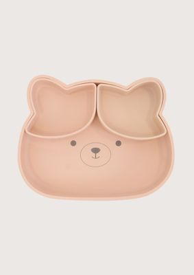 Imagen 2 del producto Plato oso con base antideslizante rosado