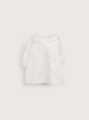 Vestido blanco para niña: algodón con detalles