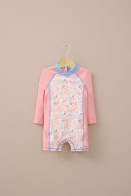 Traje de baño enterito rosado de niña