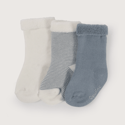 Pack de 3 calcetines azul de bebe