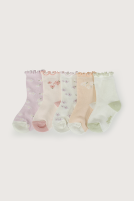 Imagen 1 del producto Pack de 5 calcetines rosado niña