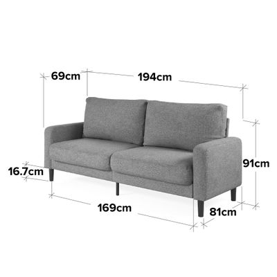 Imagen 2 del producto Sofá Colton Zinus 3 cuerpos gris claro