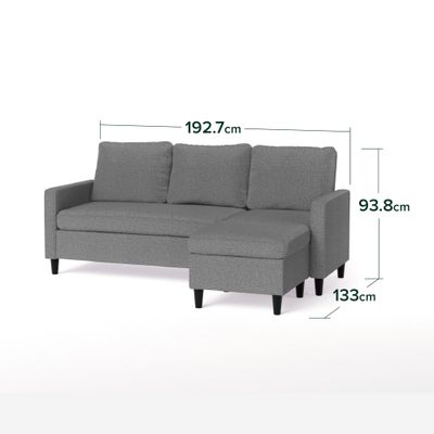 Imagen 2 del producto Sofá Zinus Hudson seccional 3 cuerpos Gris