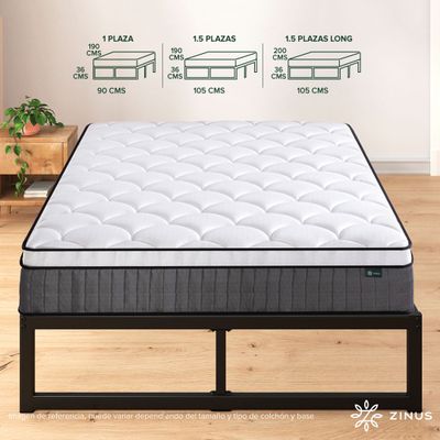 Imagen 2 del producto Cama Abel Zinus Resortes Pocket 2 Plazas 25cms