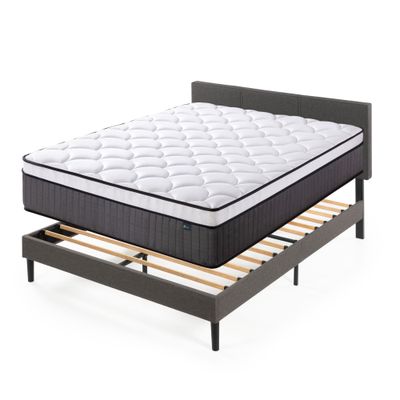 Imagen 2 del producto Cama Cambril c/respaldo Zinus Resortes Pocket 2Plazas 30cms