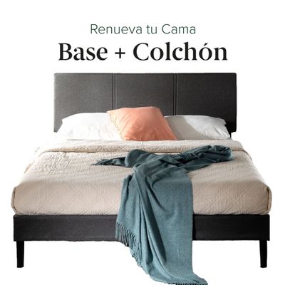 Imagen 2 del producto Cama Cambril con respaldo Zinus Colchón Espuma 2P Long 30cms