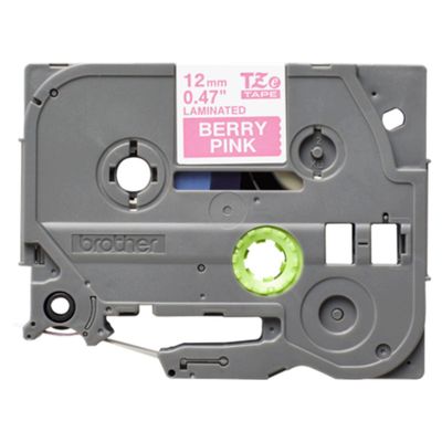 ETIQUETA BROTHER 12 MM COLOR BLANCO SOBRE ROSA FUCSIA