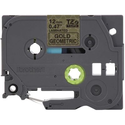 ETIQUETA BROTHER 12MM MATE NEGRO SOBRE DORADO