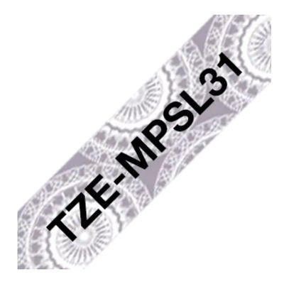 Imagen 2 del producto Cinta adhesiva Brother Negro sobre blanco y figuras plata