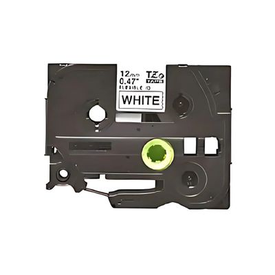 ETIQUETA BROTHER 12MM TURBO NEGRO SOBRE BLANCO