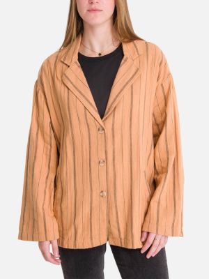 Blusa blazer manga larga Mujer Street Beige