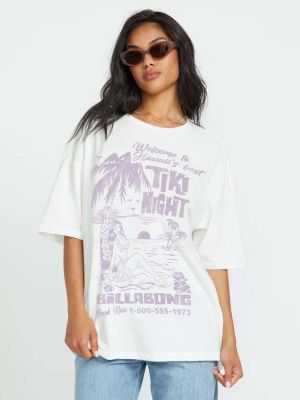 Polera Manga Corta Mujer High On Life Blanca Billabong