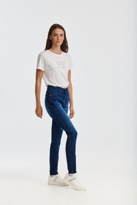 Jeans Mujer Triblend Stretch Mid-Rise Skinny Azul