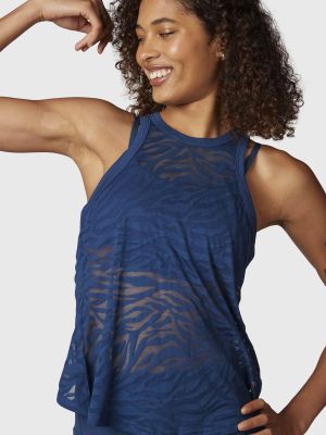 Polera Mujer Burn Out Tank Azul