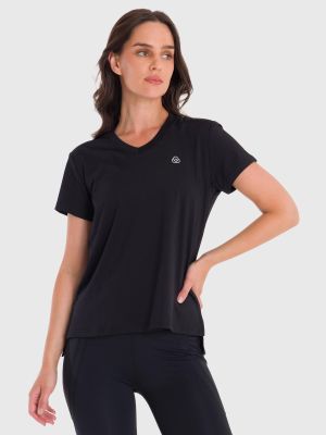 Polera deportiva Mujer V Neck Negro