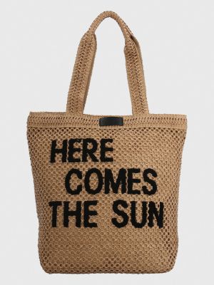 Cartera Mujer Rafia Tote Café