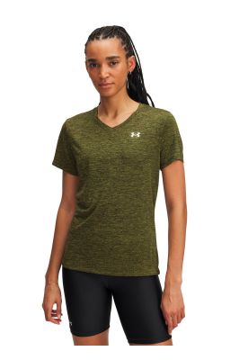 Polera Manga Corta Training para mujer Tech V-Neck verde