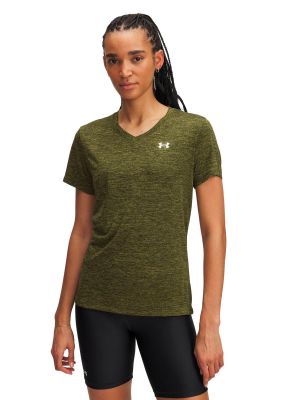Polera Manga Corta Training para mujer Tech V-Neck verde