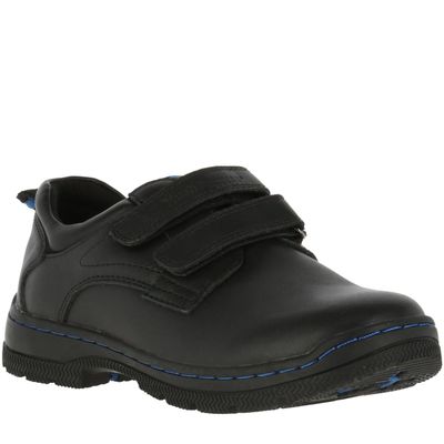Zapato Niño Cuero New I Work Velcro Negro