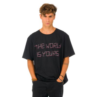 Polera M/C Unisex The World Negro