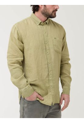 Camisa Lino Orgánico Hombre Linedyed Verde