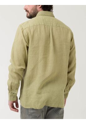 Imagen 2 del producto Camisa Lino Orgánico Hombre Linedyed Verde