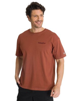 Polera Casual Hombre Heavyweight Relaxed Ladrillo