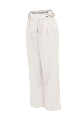 Pantalón Lino Orgánico Beige Ava Mujer