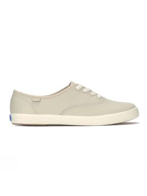Zapatillas Cuero Mujer Champion Leather Crema