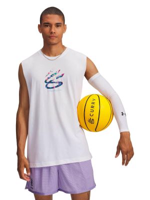 Polera Sin mangas Basketball Hombre Curry tour Blanco