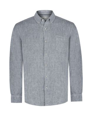 Camisa Lino Orgánico Gris Fantasy Hombre