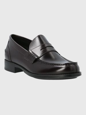 Mocasin MujerItaliano Cuero Rozato Burdeo