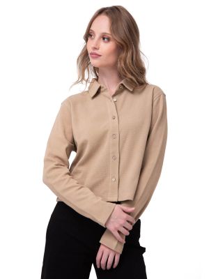 Imagen 1 del producto Camisa Manga Larga Mujer Waffle Knit Beige