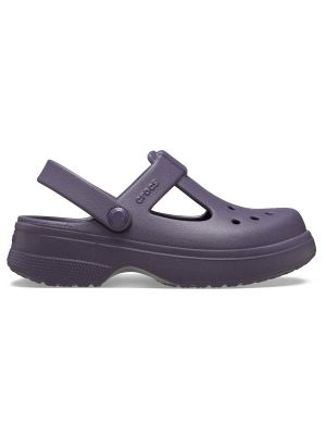 Zueco Crocs Niña Pequeña Mary Jane T Morado Oscuro