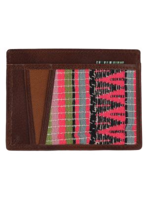 Imagen 2 del producto Tarjetero Cuero/Textil Mujer Sz Atzin Rosado