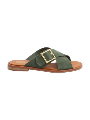 Sandalia Cuero Mujer Doha Verde