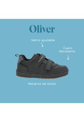 Imagen 2 del producto Zapatilla velcr Escolar Oliver negro niño