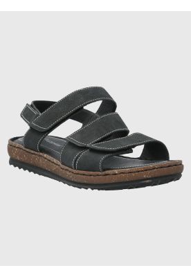 Sandalia Cuero Negro Mujer Apricot