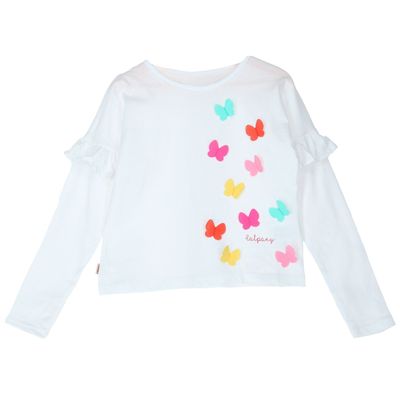 Polera Niña Butterfly Blanco