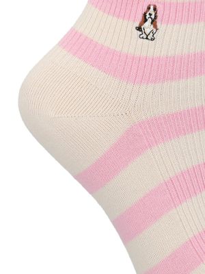 Imagen 2 del producto Calcetín Algodón Mujer Ped St Rayas Crema