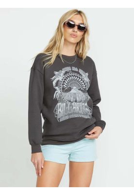 Polerón Mujer Palm Classics Crew Negro Billabong