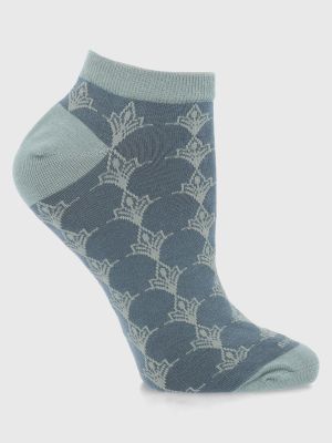 Calcetin Algodón Mujer Ped Design Azul