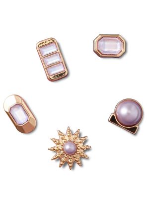 Jibbitz Crocs Accesorios Dorados Blanco Pack 5