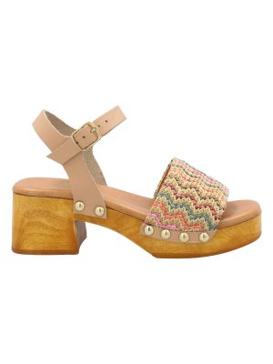 Sandalia Cuero Mujer Geranio Multicolor