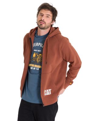Polerón Fleece Full Zip Hombre Terracota