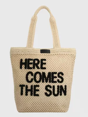 Cartera Mujer Rafia Tote Beige