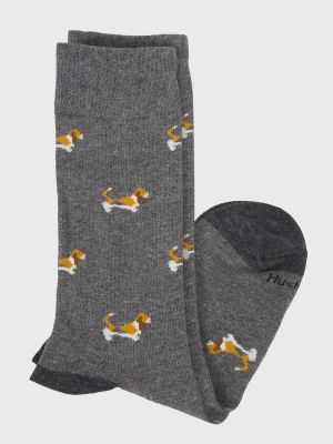 Imagen 2 del producto Calcetin Algodón Hombre Cuff Basset Gris