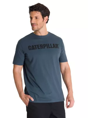 Polera Manga Corta Hombre Logoerpillar Azul