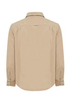 Imagen 2 del producto Camisa Algodón Orgánico Hombre Corduroy Beige