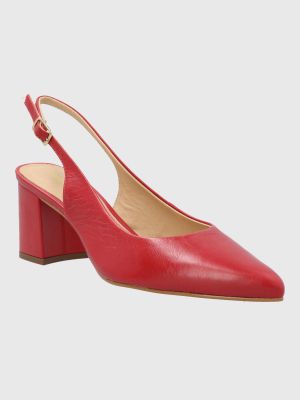 Zapato Vestir Mujer Cuero Debbia Rojo